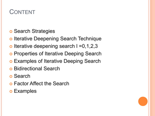 Example of iterative deepening search & bidirectional search | PPTX ...