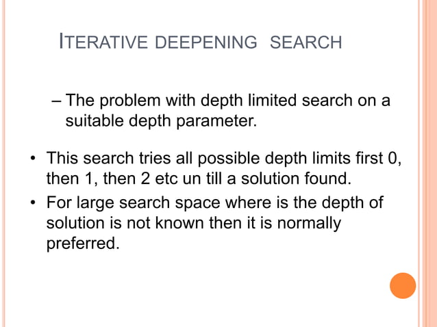 Example of iterative deepening search & bidirectional search