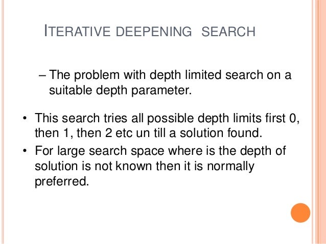 Example of iterative deepening search & bidirectional search