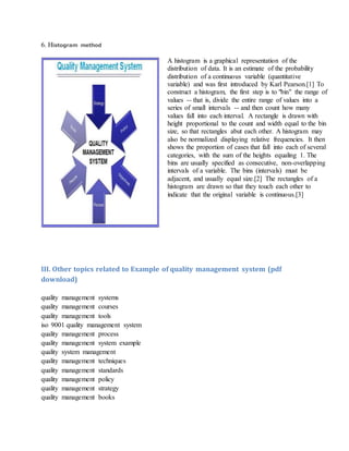 Quality Systems Examples Example of quality management system | DOCX