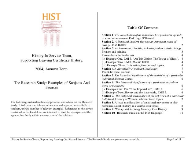 example of research subjects