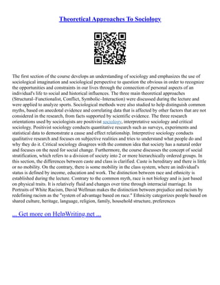 Example Of Sociological Perspective | PDF