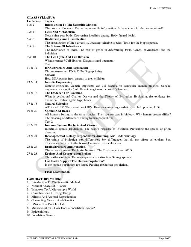 syllabus format template