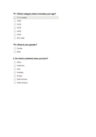 Example questionaire