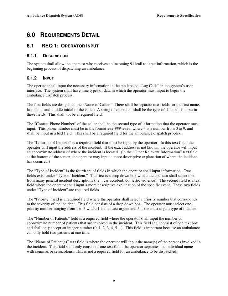 requirements document example