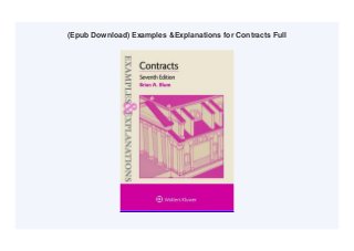 (Epub Download) Examples &Explanations for Contracts Full
 