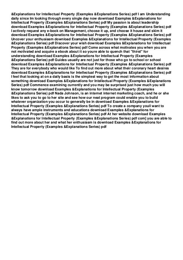 Ebook Pdf Download Examples Explanations For Intellectual Property 