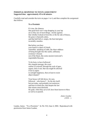 Prt Writing Examples Examples Student Writing January 2008 | PDF