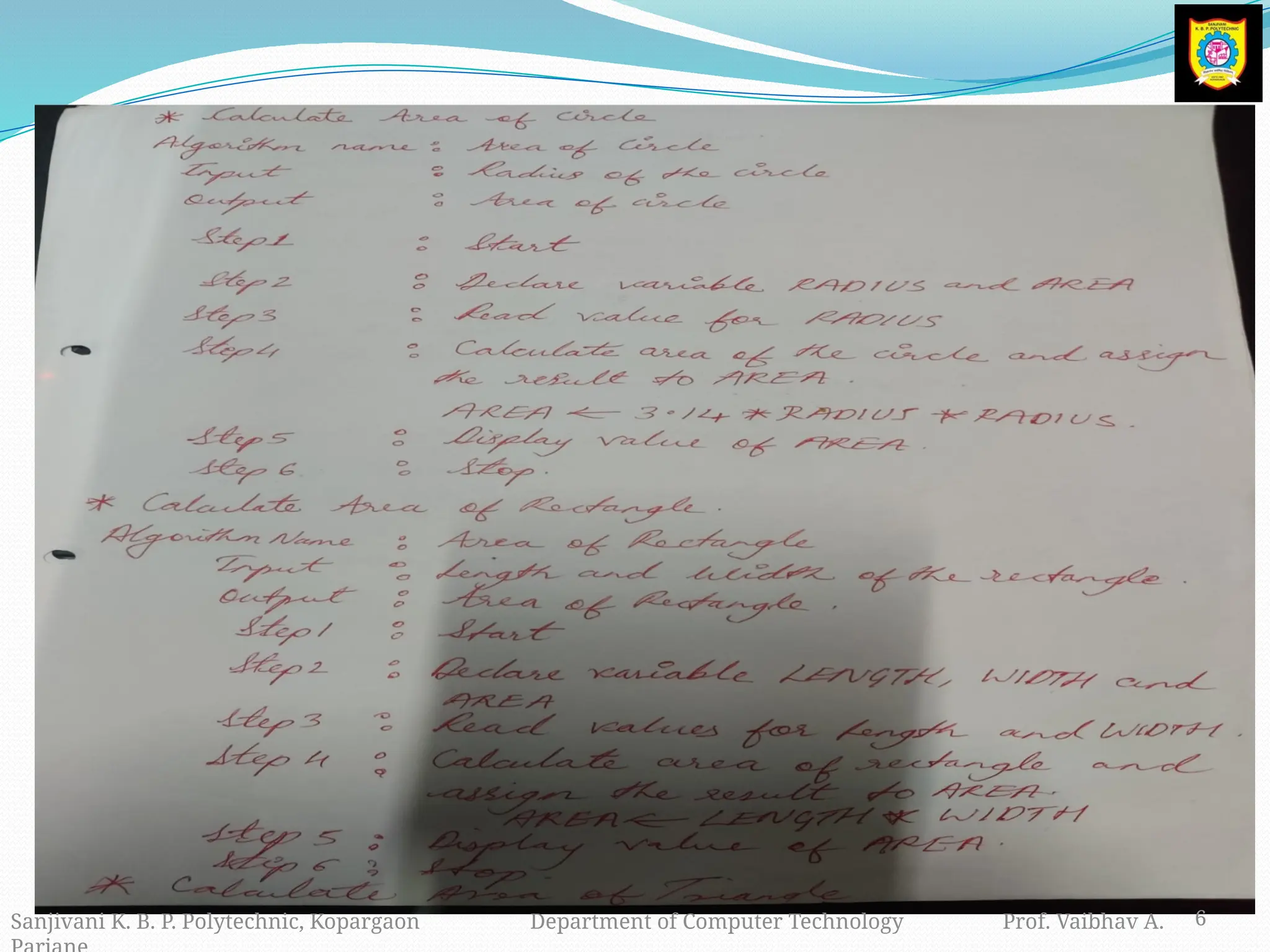 6
Sanjivani K. B. P. Polytechnic, Kopargaon Department of Computer Technology Prof. Vaibhav A.
 