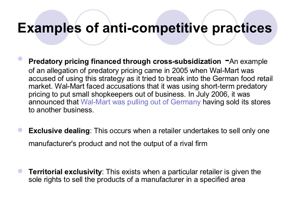 Examples of antitrust policies and case studies