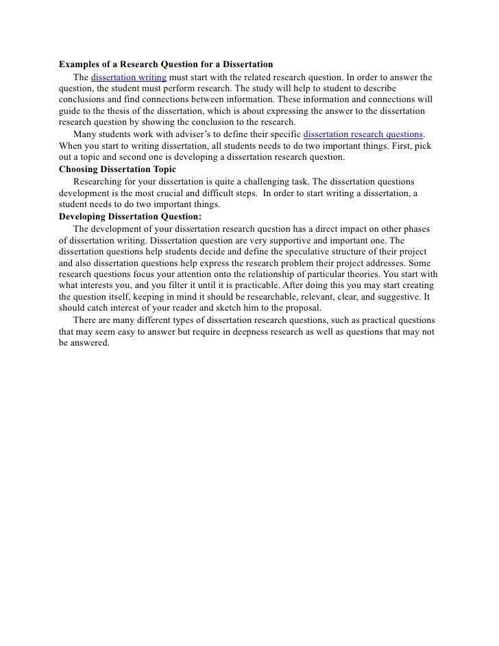 Dissertation law questions