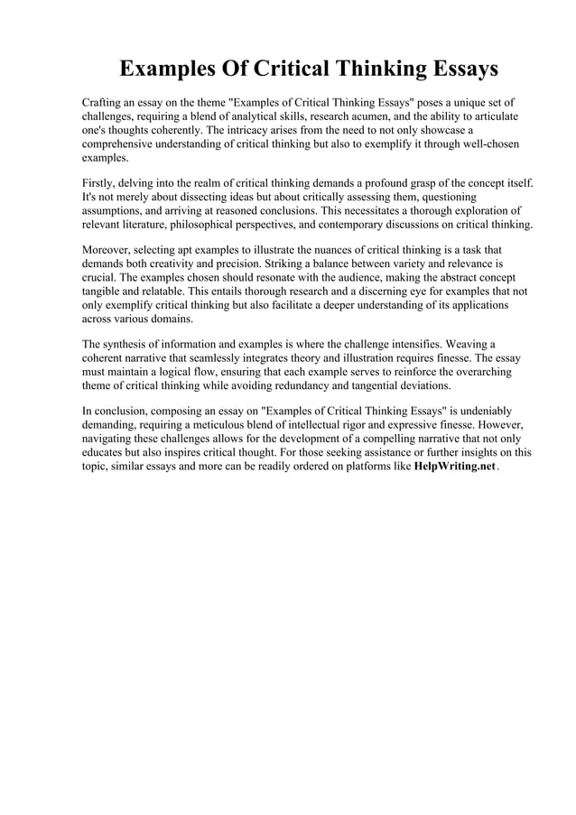 Examples Of Critical Thinking Essays.pdf