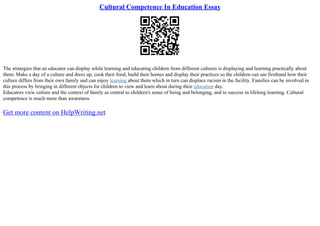 Examples Of Cultural Competence | PDF