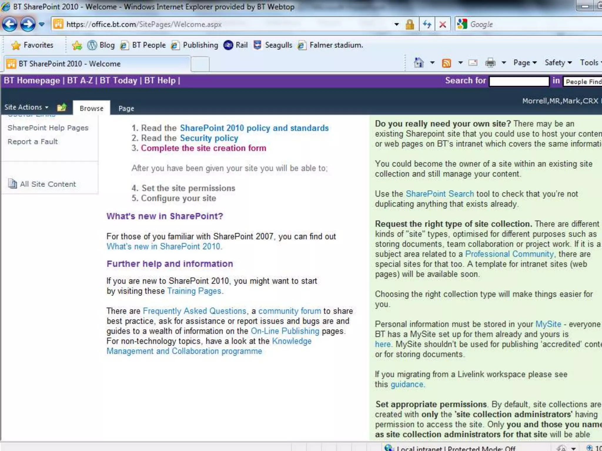 Examples of BT using SharePoint 2010