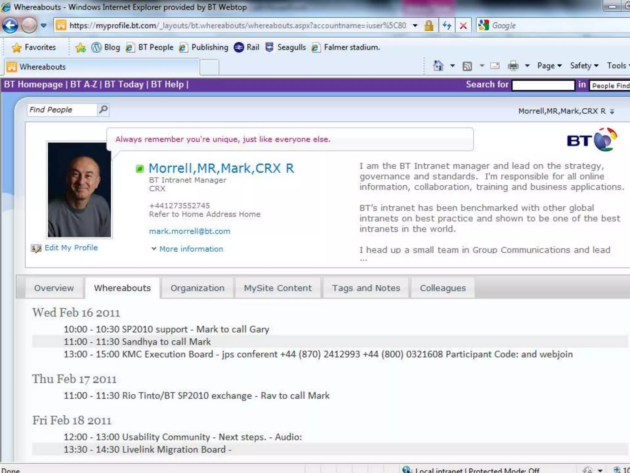 Examples of BT using SharePoint 2010
