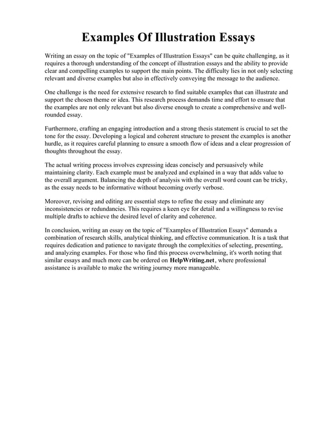 Examples Of Illustration Essays. How to Write an Illustration Essay