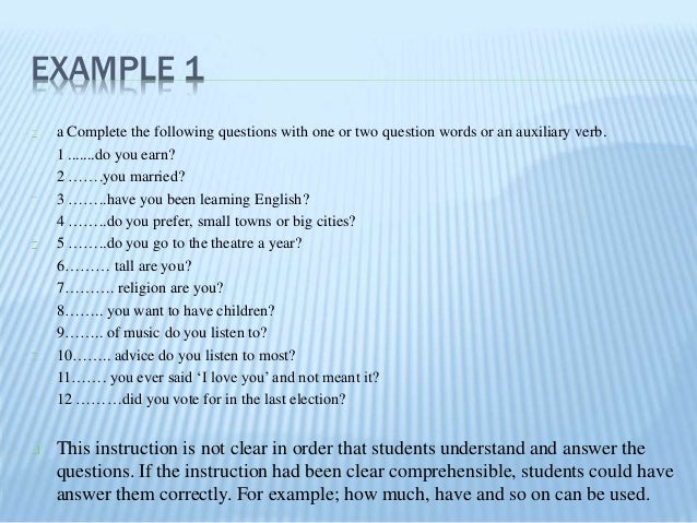 Examples of instructions