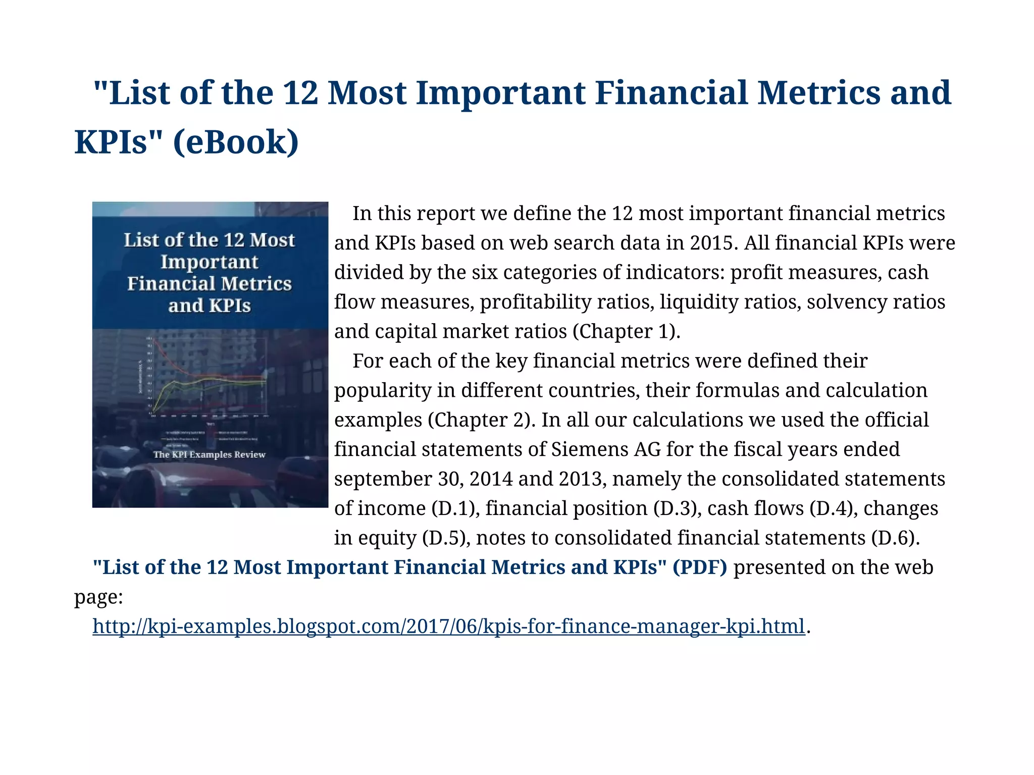 How To Measure Financial Performance Of A Business Examples of KPIs for Finance Manager: KPI of Finance Manager, How to