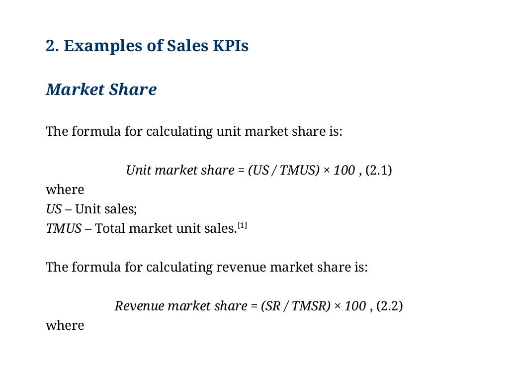 Examples of KPIs for Sales Manager List of Key Performance Idicators…