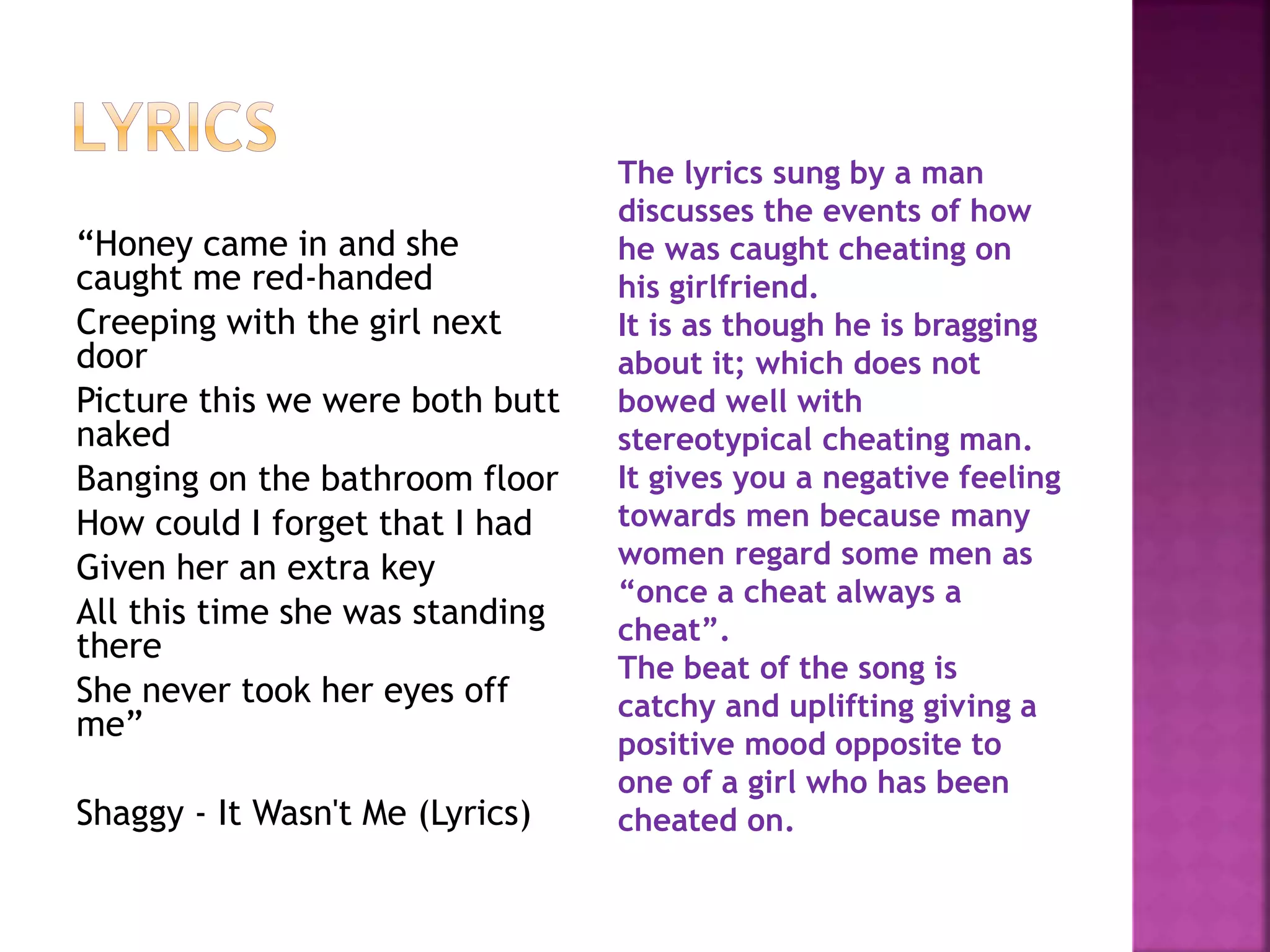 Wasn T Me Lyrics - ac35vb0