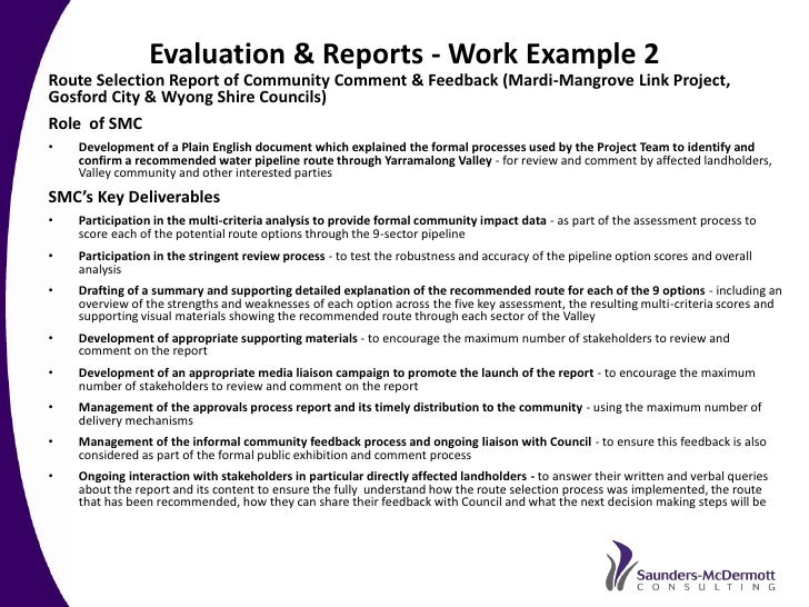 work reports examples