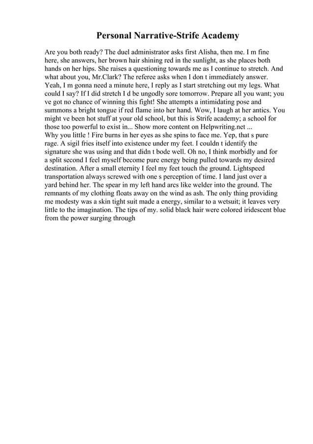 Examples Of Personal Narrative Essays.pdf