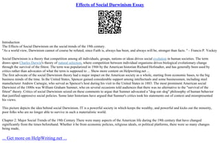 Examples Of Social Darwinism In The Jungle | PPT