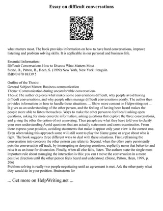 Examples Of Speech Essa | PDF