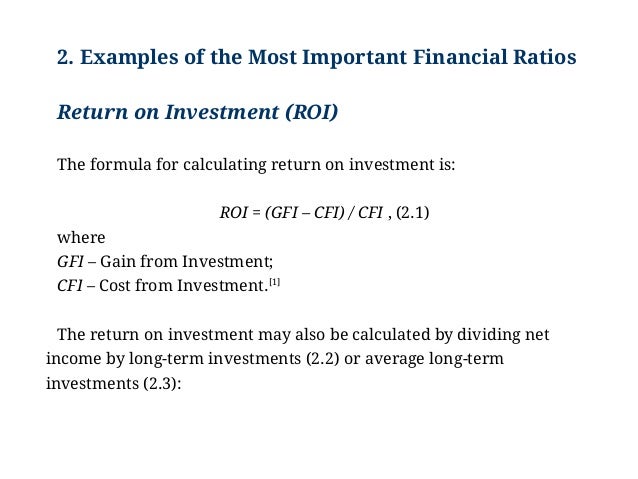 examples of the most important financial ratios formulas and explana list of financial formulas
