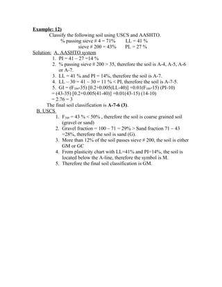 Examples on soil classification | DOC