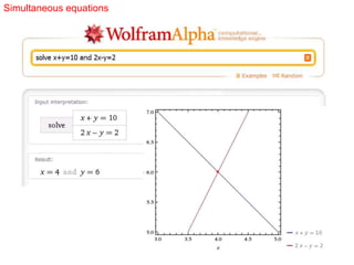 Simultaneous equations
 