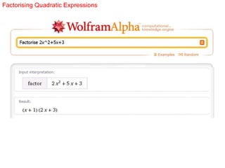 Factorising Quadratic Expressions