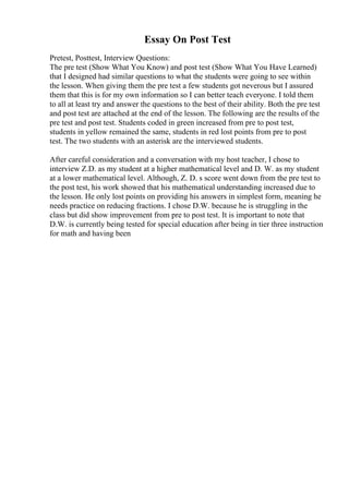 Essay Making Post Test Example Speech Essay.pdf