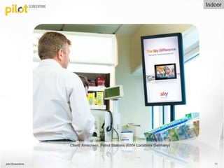 pilot Screentime 71
Client: Amscreen, Petrol Stations (600+ Locations Germany)
Indoor
 