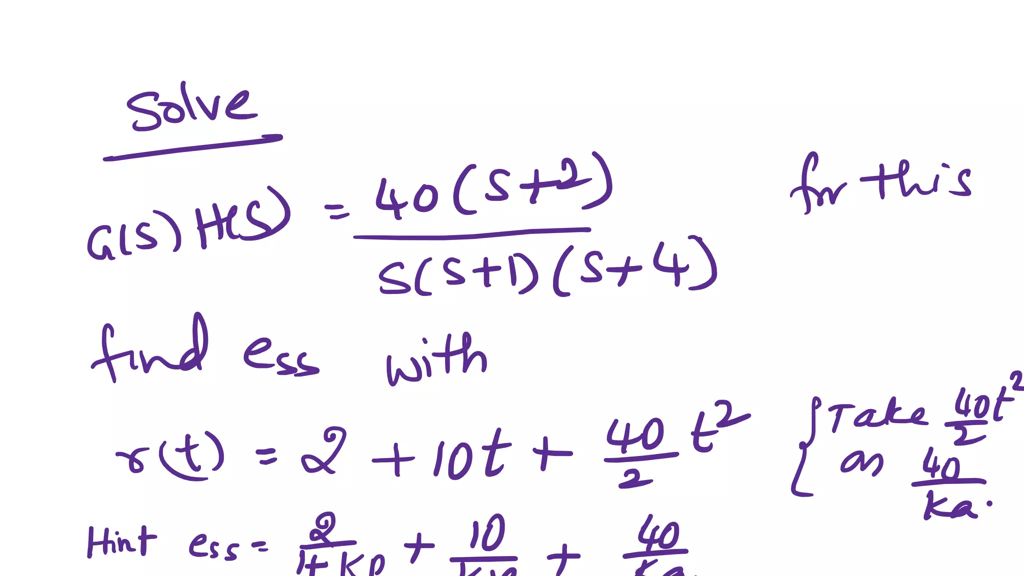 Exampless on steady state error and error constants