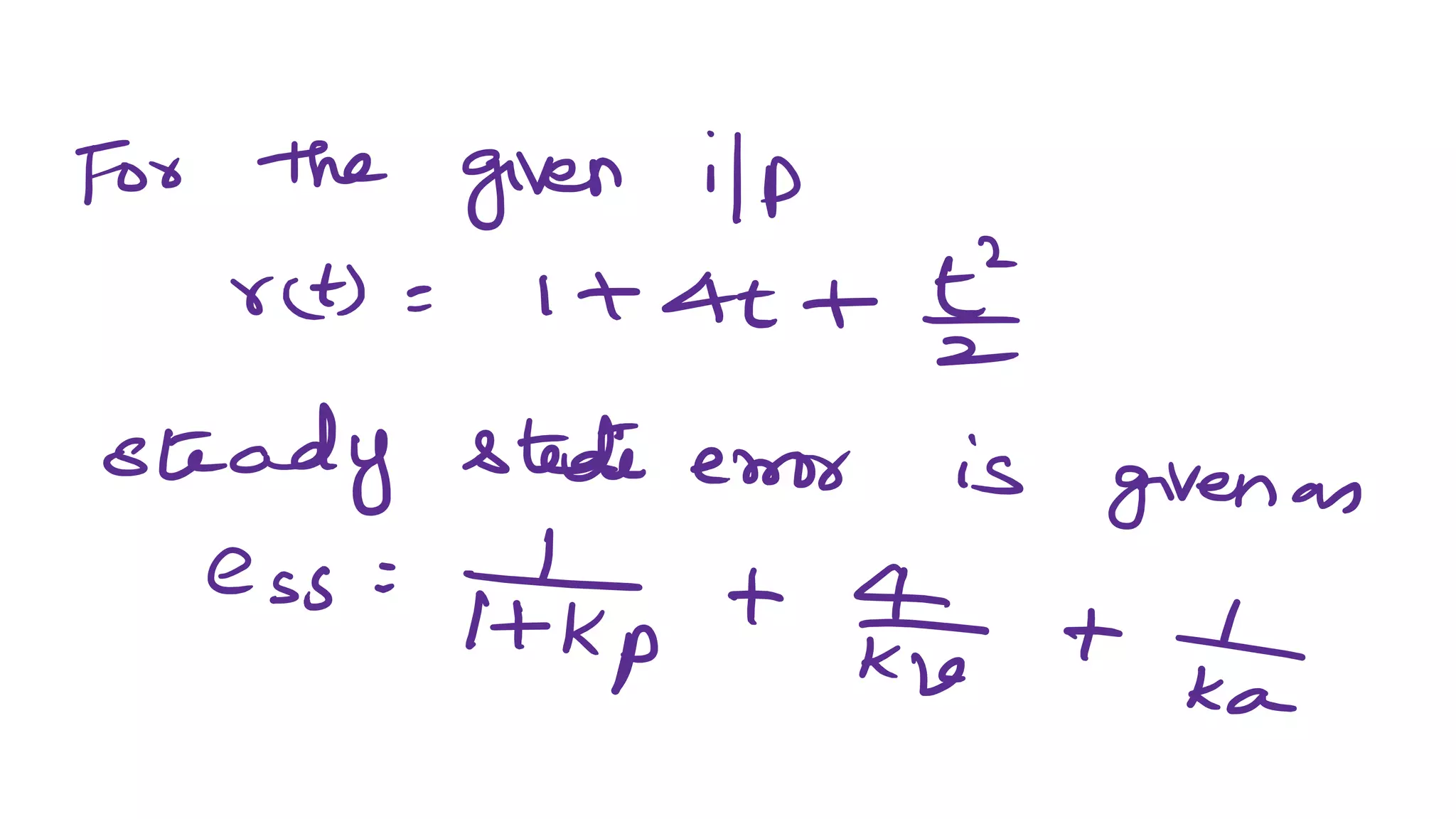 Exampless on steady state error and error constants