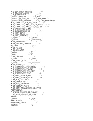 Example syntax alv grid list