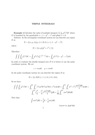 Example triple integral | PDF