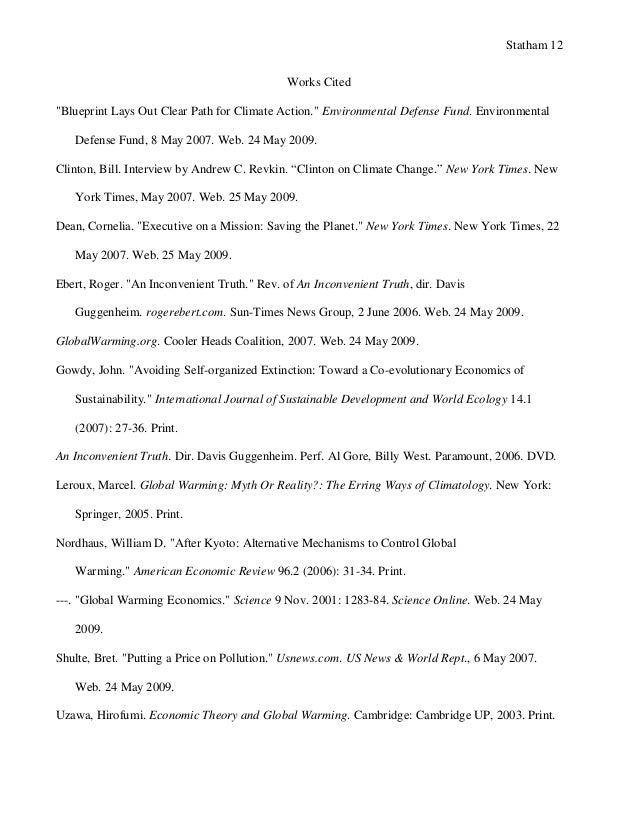 example of works cited
