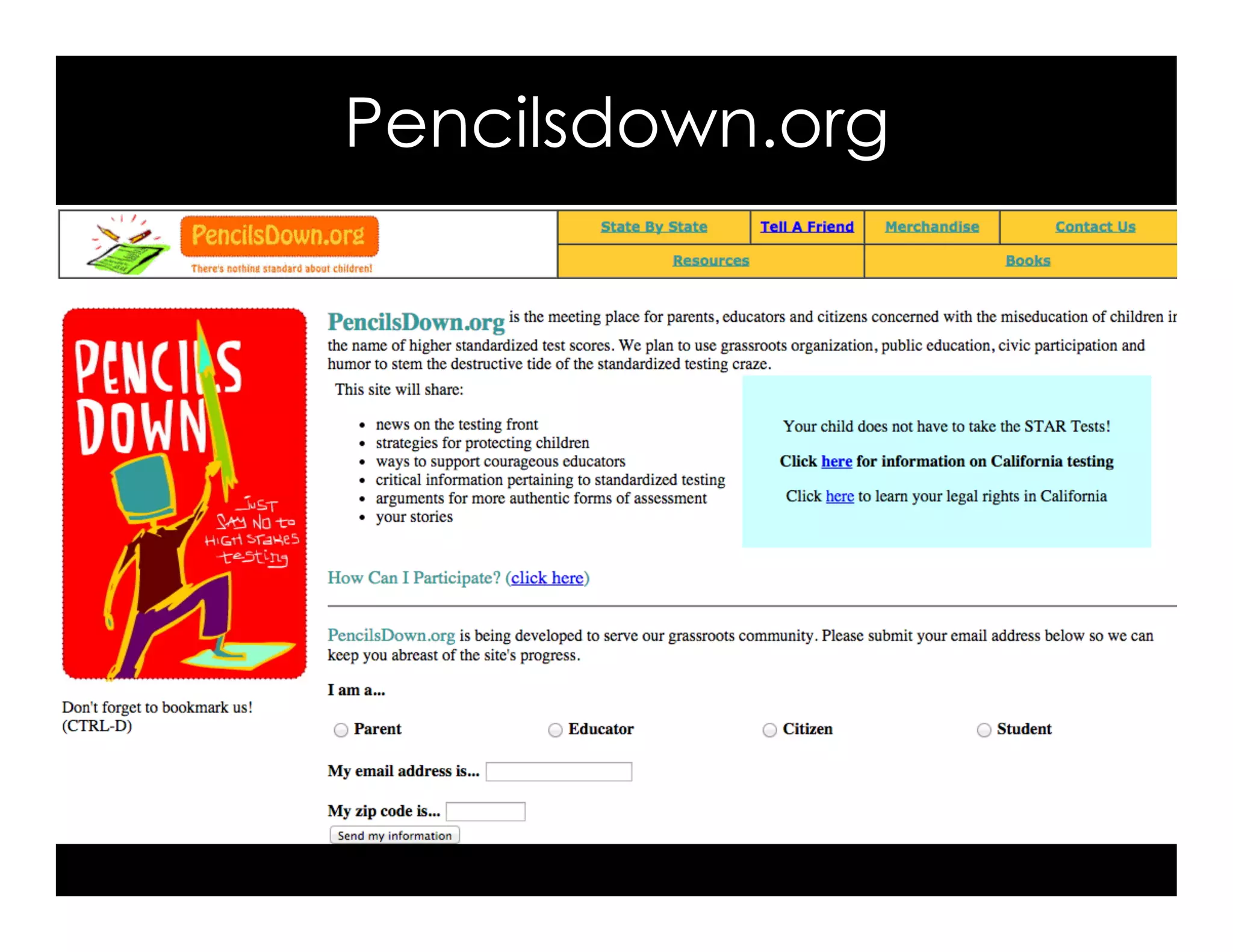 Pencilsdown.org 
 