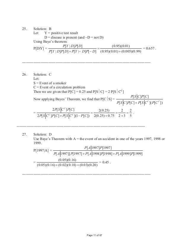 Exam P Samplesolutions