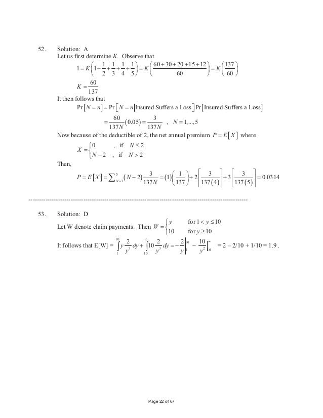 Exam P Samplesolutions