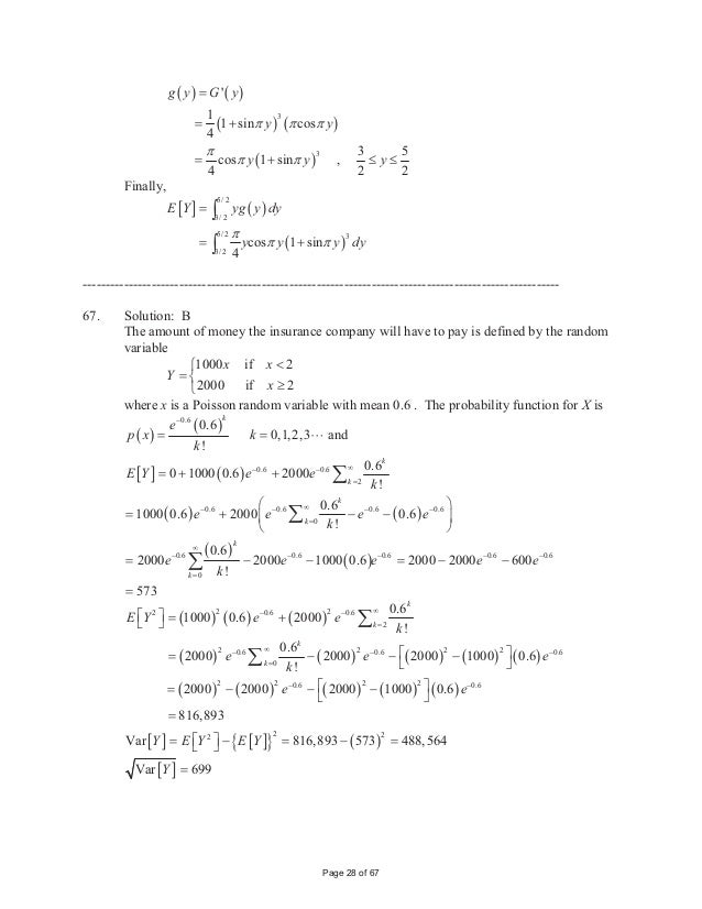 Exam P Samplesolutions
