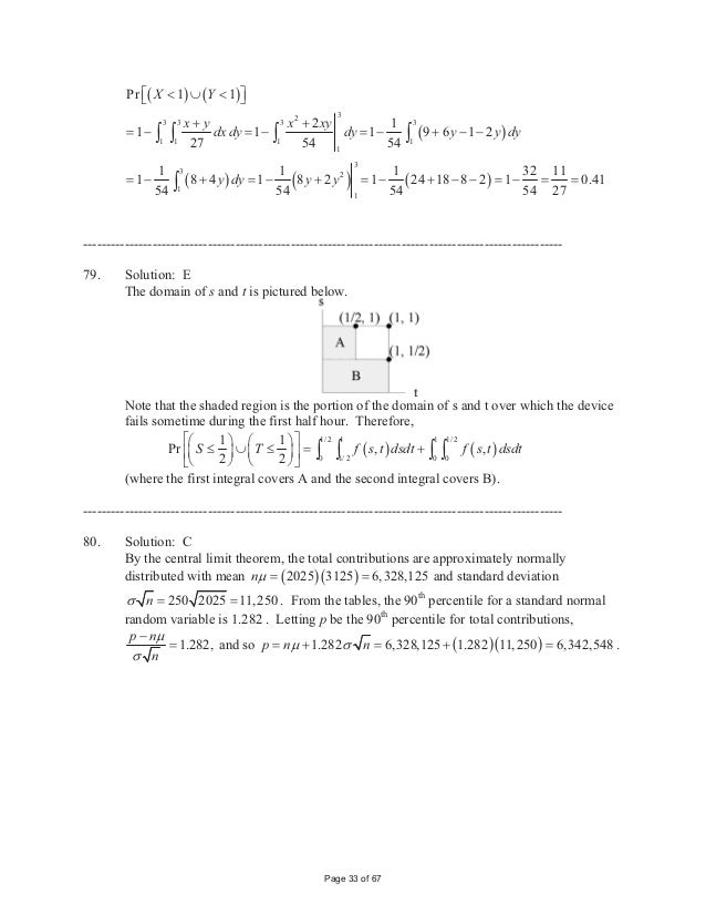 Exam P Samplesolutions