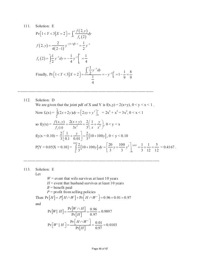 Exam P Samplesolutions