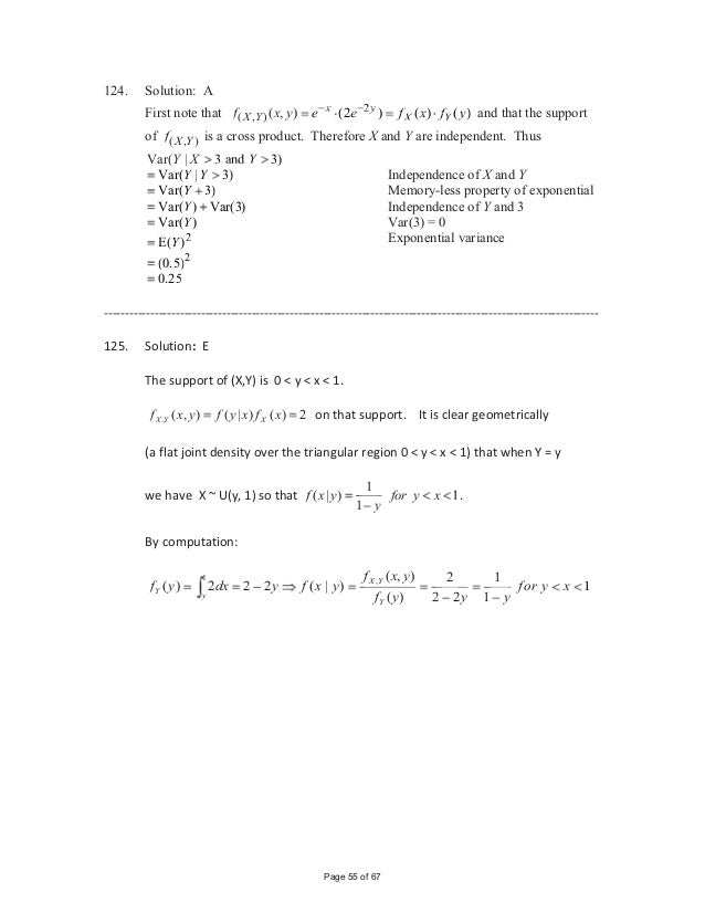 Exam P Samplesolutions