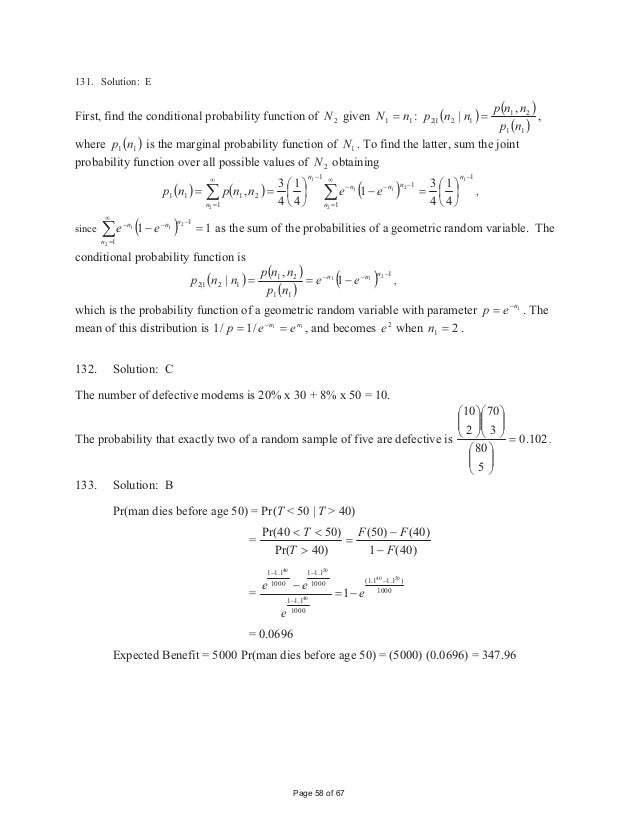 Exam P Samplesolutions