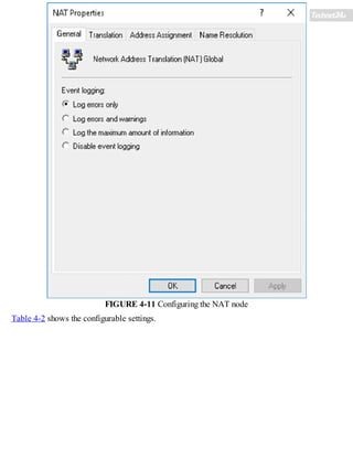 FIGURE 4-11 Configuring the NAT node
Table 4-2 shows the configurable settings.
 