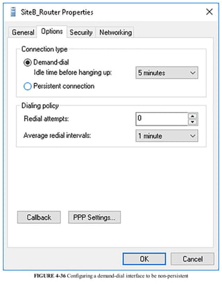 FIGURE 4-36 Configuring a demand-dial interface to be non-persistent
 