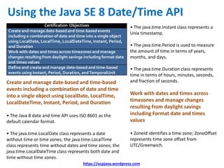 OCP Java (OCPJP) 8 Exam Quick Reference Card | PPTX